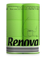 Зеленая туалетная бумага Renova, 3 слоя, 140 листов, 16,1 метра, 3 x 6 рулонов цена и информация | Туалетная бумага, бумажные полотенца | 220.lv