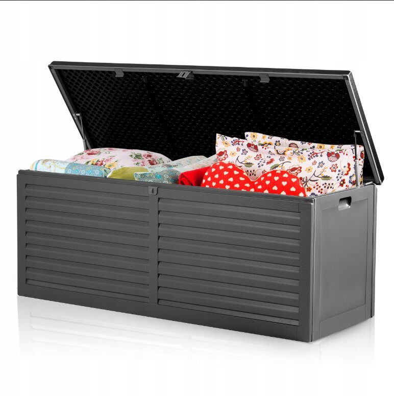Plastmasas dārza kaste, 390 l, pelēka цена и информация | Komposta kastes un āra konteineri | 220.lv