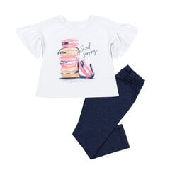Bembi Комплект для девочки: футболка и джинсовые шорты, синий/белый цена и информация | Комплекты для девочек | 220.lv