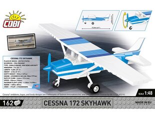 Конструктор Cessna 172 Skyhawk-White-Blue, 1/48, 26622 цена и информация | Конструкторы и кубики | 220.lv