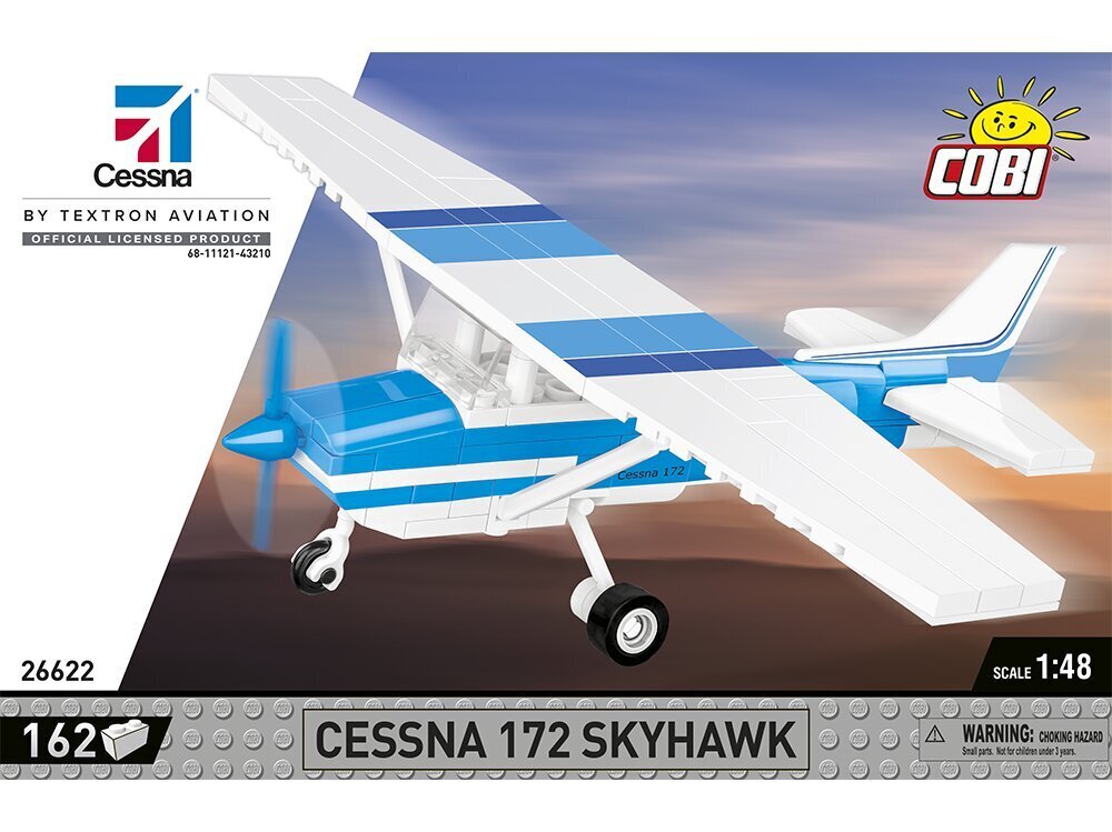 Konstruktors Cobi Cessna 172 Skyhawk-White-Blue 26622, 162 d. cena un informācija | Konstruktori | 220.lv