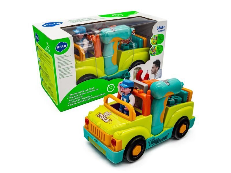 Bērnu auto ar darba instrumentiem Hola, dzeltens цена и информация | Rotaļlietas zēniem | 220.lv