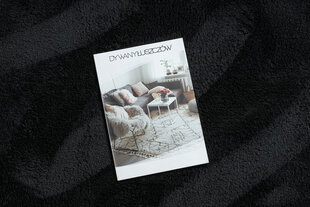 Современный ковер для стирки LINDO круг черный, противоскользящий, ворсистый цена и информация | Коврики | 220.lv