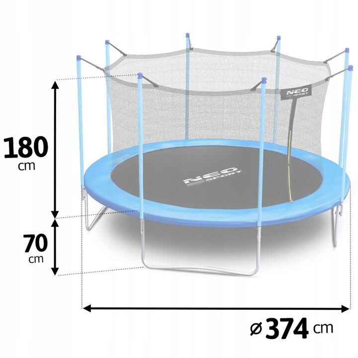 Batuts Neo-Sport FT 12, 374 cm cena un informācija | Batuti | 220.lv