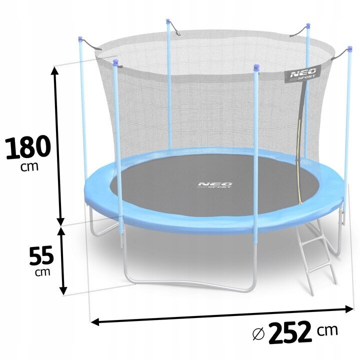 Batuts Neo-Sport FT 8, 252 cm cena un informācija | Batuti | 220.lv