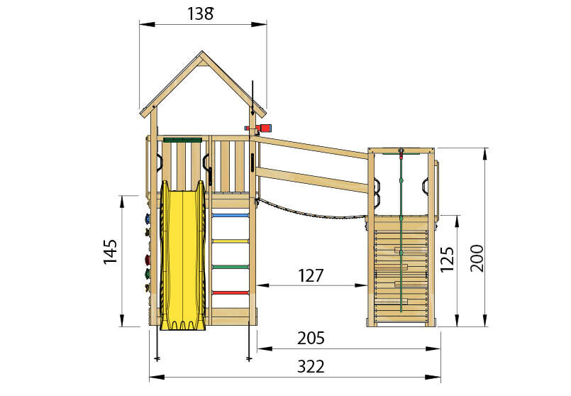 Bērnu rotaļu laukums Jungle Gym Lodge Clutter Bridge cena un informācija | Bērnu rotaļu laukumi, mājiņas | 220.lv