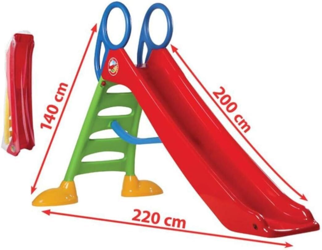 Bērnu slidkalniņš Thorberg, 200 cm, sarkans cena un informācija | Slidkalniņi, kāpšanas konstruktori | 220.lv