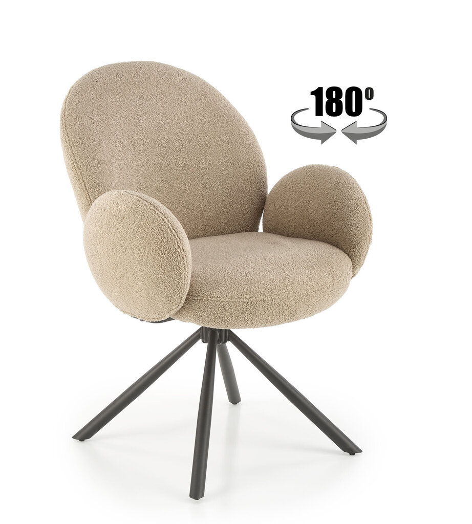 2 krēslu komplekts Halmar K498, smilšu/melns cena un informācija | Virtuves un ēdamistabas krēsli | 220.lv