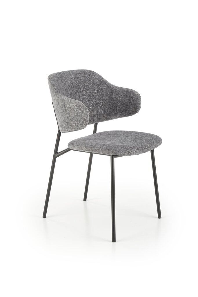 4 krēslu komplekts Halmar K497, pelēks/melns cena un informācija | Virtuves un ēdamistabas krēsli | 220.lv