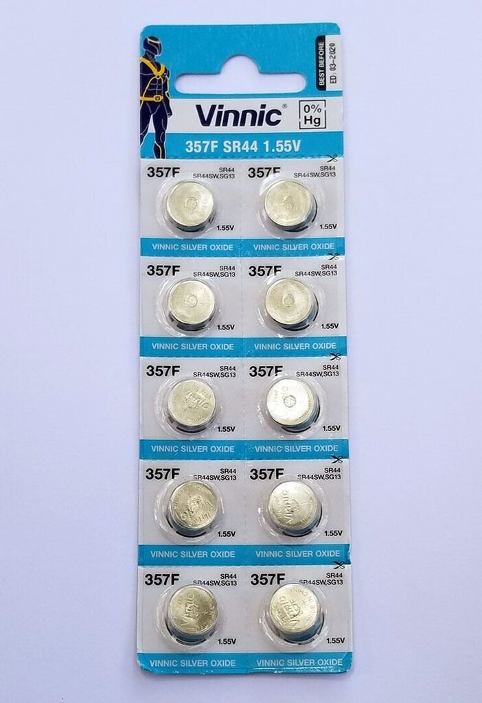 Baterijas Vinnic 357F / SR44, 10 gab. цена и информация | Baterijas | 220.lv