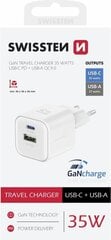 Swissten 3арядное устройство GaN USB-C 20W PD / USB-A 18W Q цена и информация | Зарядные устройства для телефонов | 220.lv