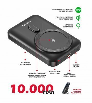 Swissten Mag, 10000mAh cena un informācija | Lādētāji-akumulatori (Power bank) | 220.lv