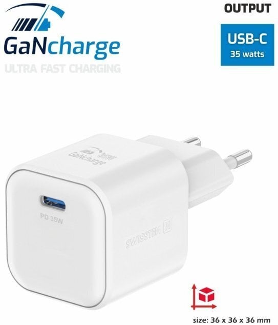 Swissten GaN USB-C цена и информация | Lādētāji un adapteri | 220.lv