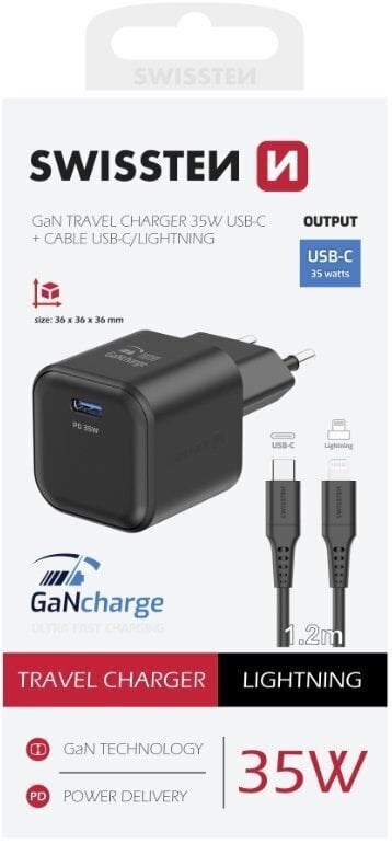 Swissten GaN USB-C cena un informācija | Lādētāji un adapteri | 220.lv