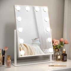 Spogulis ar 12 LED gaismām G.Lux Led Make Up Mirror-2-wh cena un informācija | Kosmētikas somas, spoguļi | 220.lv