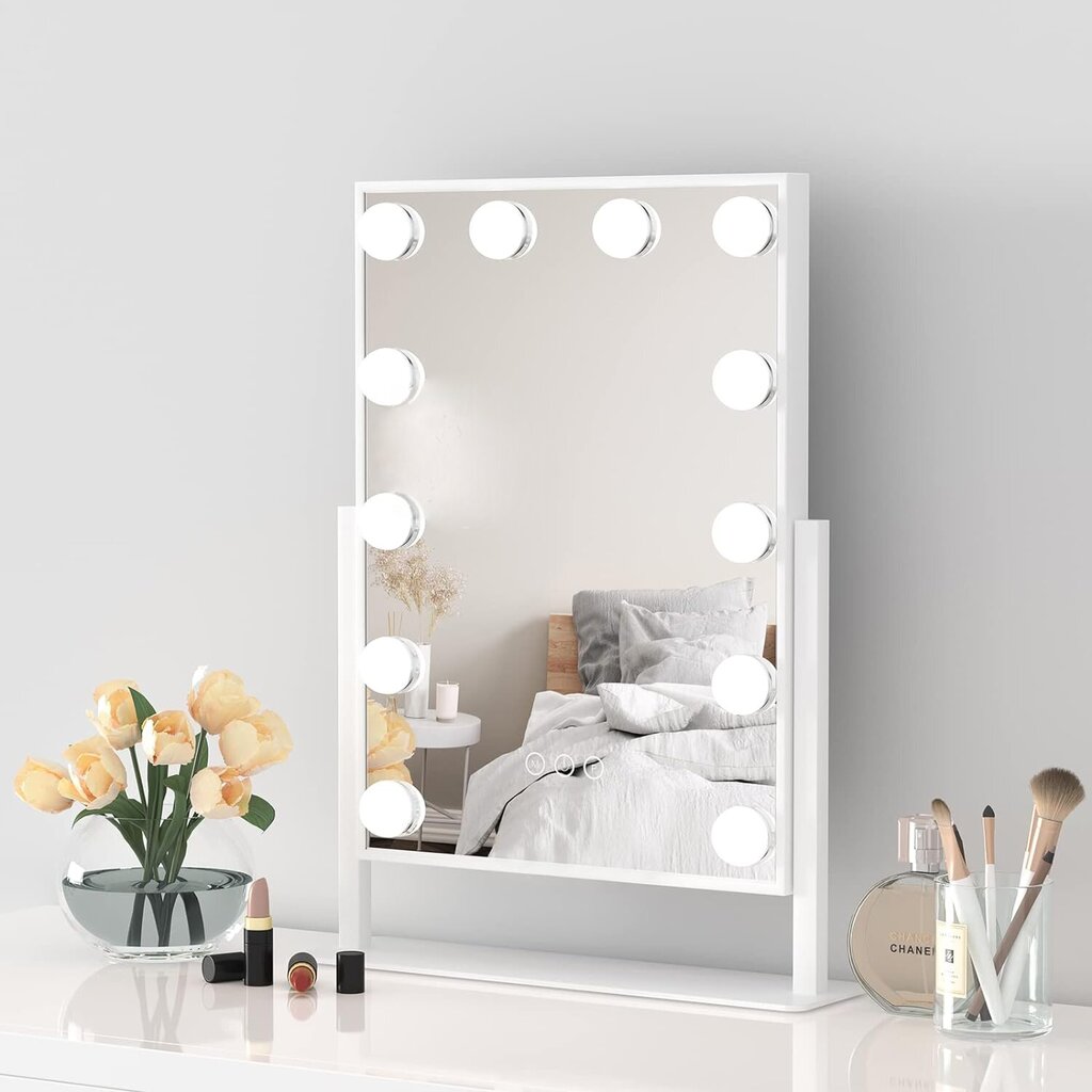 Spogulis ar 12 LED gaismām G.Lux Led Make Up Mirror-2-wh cena un informācija | Kosmētikas somas, spoguļi | 220.lv