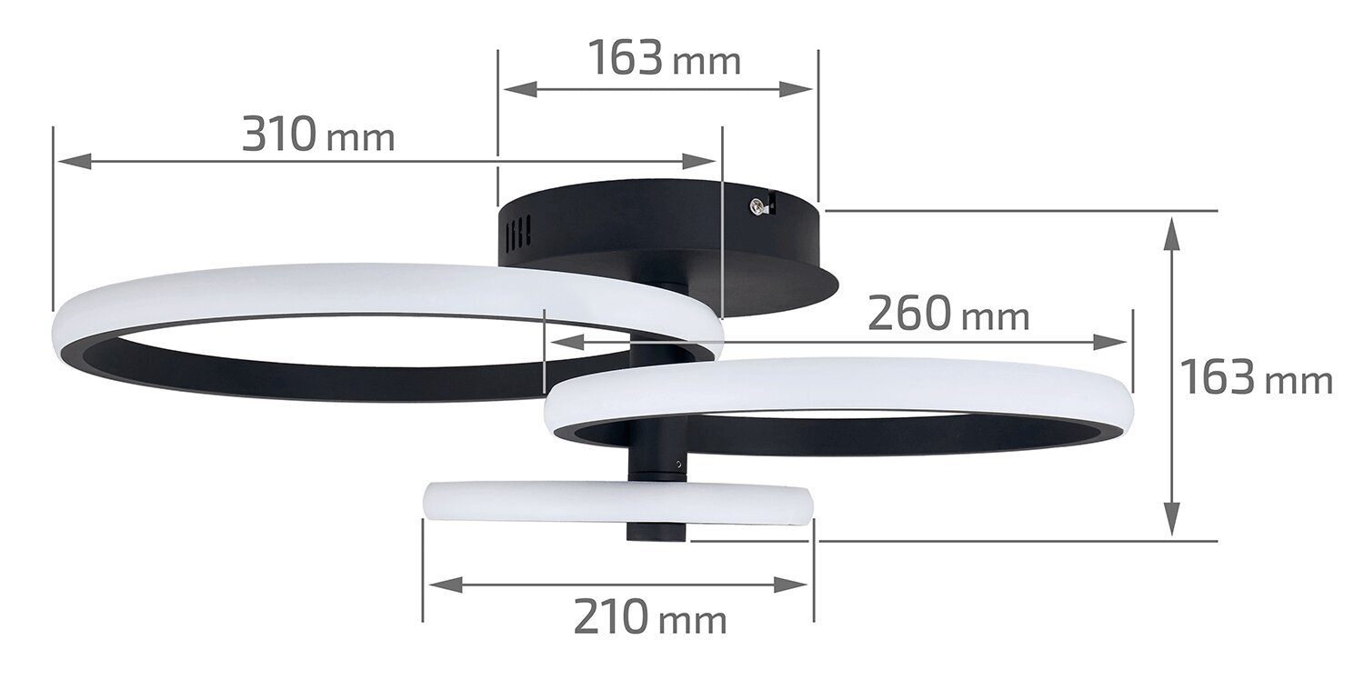 LED griestu - sienas lampa Toronto + tālvadības pults cena un informācija | Griestu lampas | 220.lv