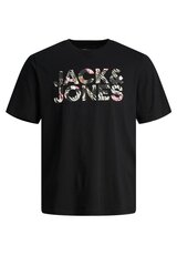 T-krekls vīriešiem Jack & Jones 12250683CARBON, melns cena un informācija | Vīriešu T-krekli | 220.lv