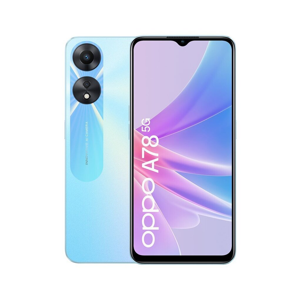 OPPO A78 5G 4/128GB Glowing Blue cena un informācija | Mobilie telefoni | 220.lv