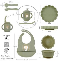 Bērnu trauku komplekts Lācis, bēšs, 7 gab. цена и информация | Детская посуда, контейнеры для молока и еды | 220.lv