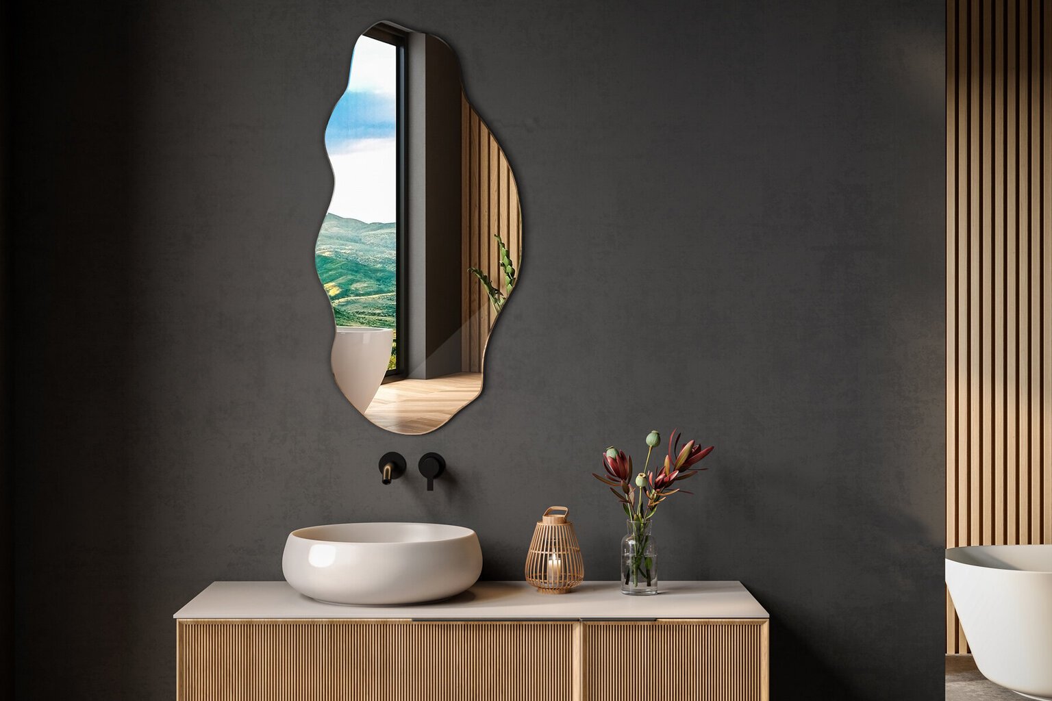 Spogulis Tulup, 50x100 cm cena un informācija | Spoguļi | 220.lv