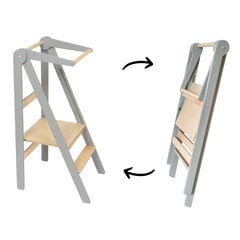 Складная деревянная детская башня для лазания Leg&Go, серая цена и информация | Детские столы и стулья | 220.lv