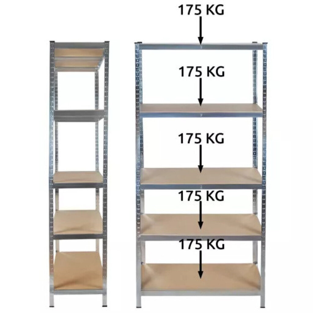 Noliktavas plaukts Malatec, 220x100x45 cena un informācija | Saimniecības plaukti | 220.lv