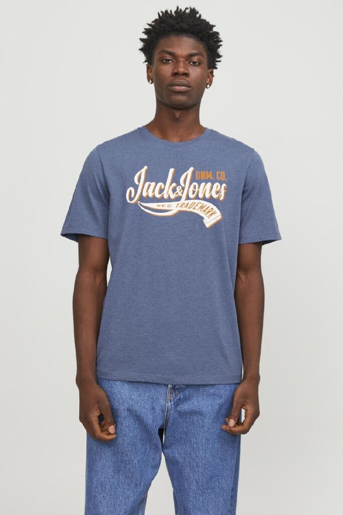 T-krekls vīriešiem Jack & Jones 12246690ENSIGNBLUE, zils cena un informācija | Vīriešu T-krekli | 220.lv