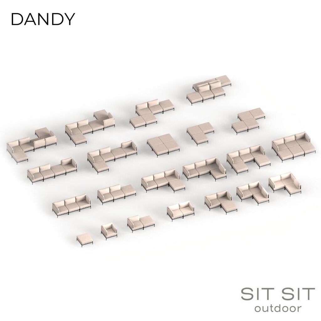 1 sēdekļa spilvena modulis Dandy, pelēks cena un informācija | Krēslu paliktņi | 220.lv
