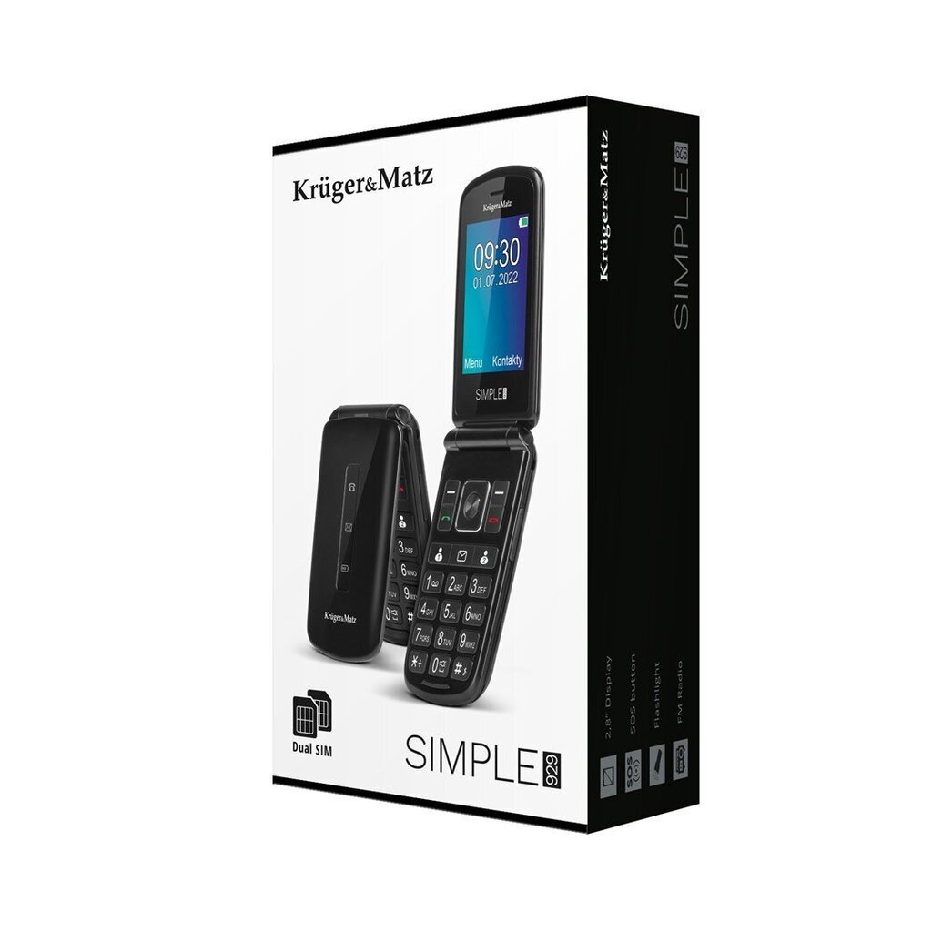 Kruger & Matz KM0929 Black цена и информация | Mobilie telefoni | 220.lv