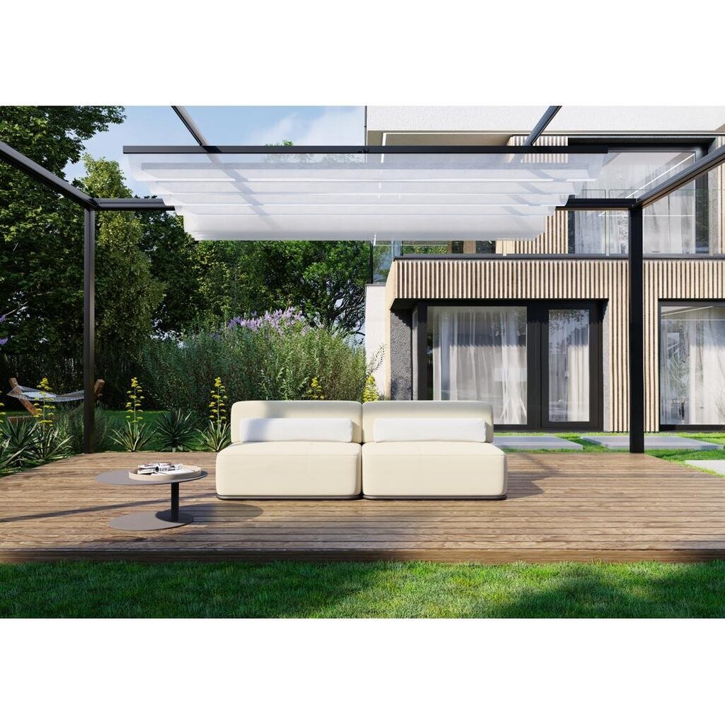 2-vietīgs dārza dīvāns Straw, 202x80x78cm, bēšs cena un informācija | Dārza mēbeļu komplekti | 220.lv