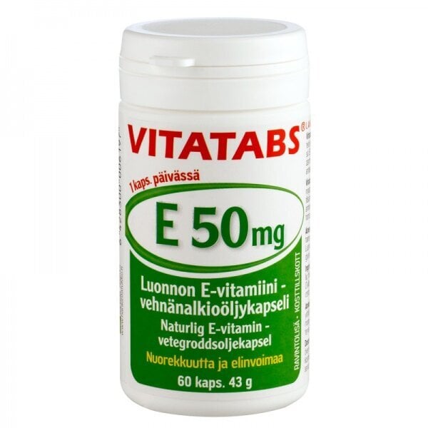 Uztura bagātinātājs Vitatabs E 50mg, 60kapsulas цена и информация | Vitamīni, preparāti, uztura bagātinātāji labsajūtai | 220.lv
