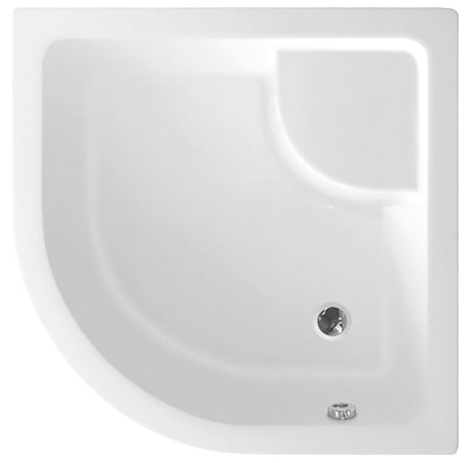 Dušas paliktnis 80x80 cm, pusapaļš, akrila, uz kājām, ar priekšējo paneli, balts cena un informācija | Dušas paliktņi | 220.lv