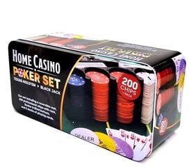 Pokera spēles komplekts Home Casino, 200 žetoni цена и информация | Азартные игры | 220.lv