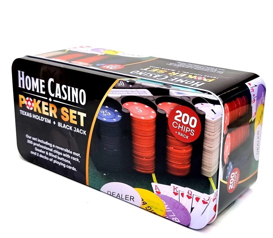 Pokera spēles komplekts Home Casino, 200 žetoni cena un informācija | Azartspēles, pokers | 220.lv