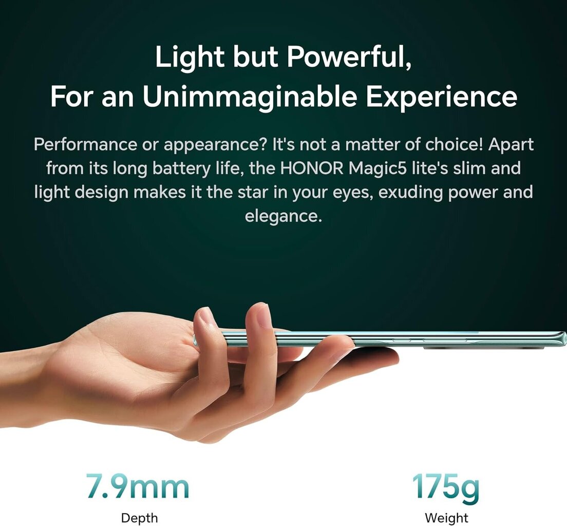 Honor Magic5 Lite 5G melns цена и информация | Mobilie telefoni | 220.lv