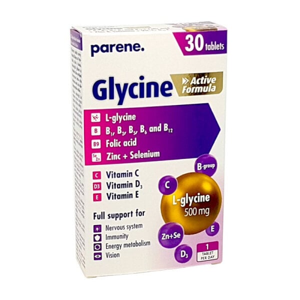 Uztura bagātinātājs Glycine Active Formula PharmPRO, 30tabletes цена и информация | Vitamīni, preparāti, uztura bagātinātāji labsajūtai | 220.lv