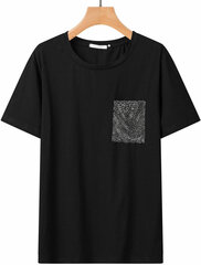T-krekls sievietēm Glo Story WPO 4480, melns cena un informācija | T-krekli sievietēm | 220.lv