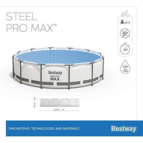 Baseina komplekts Bestway Steel Pro Max 56408, 305x305x76 cm cena un informācija | Baseini | 220.lv