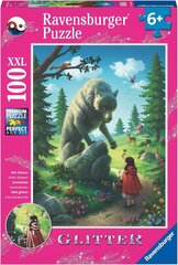 Ravensburger пазл 100 элемента Glitter - Red Riding Hood & The Wolf цена и информация | Пазлы | 220.lv