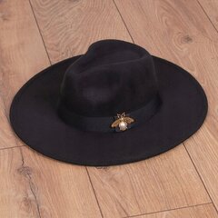 Женская фетровая шляпа с галстуком-бабочкой черная KP-WSM цена и информация | Женские шапки | 220.lv