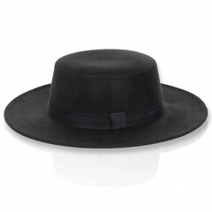 Женская фетровая шляпа с ремешком черная KP-06 цена и информация | Женские шапки | 220.lv