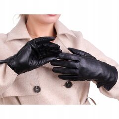 Женские кожаные перчатки черный утепленный медведь BLACK ELEGANT RKW12-XL цена и информация | Женские перчатки | 220.lv