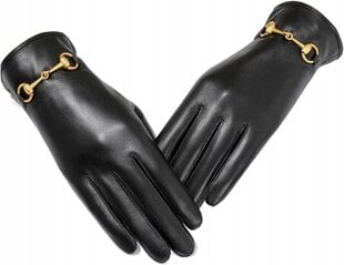 Женские кожаные перчатки GOLDEN с пряжкой BLACK ELEGANT RKW14-S цена и информация | Женские перчатки | 220.lv