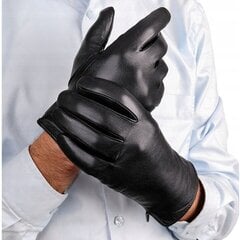 Мужские кожаные перчатки черные кожаные флисовые BLACK ELEGANT RKW10-XXL цена и информация | Женские перчатки | 220.lv