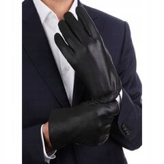 Мужские кожаные перчатки черные кожаные флисовые BLACK ELEGANT RKW10-XXL цена и информация | Женские перчатки | 220.lv