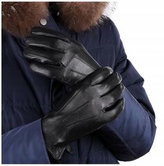 Мужские кожаные флисовые перчатки BLACK ELEGANT RKW7A-XXL цена и информация | Женские перчатки | 220.lv