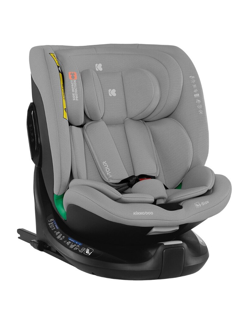 Autokrēsliņš KikkaBoo i-Tour i-Size, 0-36 kg, Light Grey cena un informācija | Autokrēsliņi | 220.lv