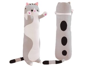 Плюшевый кот, серый, 150см XL цена и информация | Мягкие игрушки | 220.lv