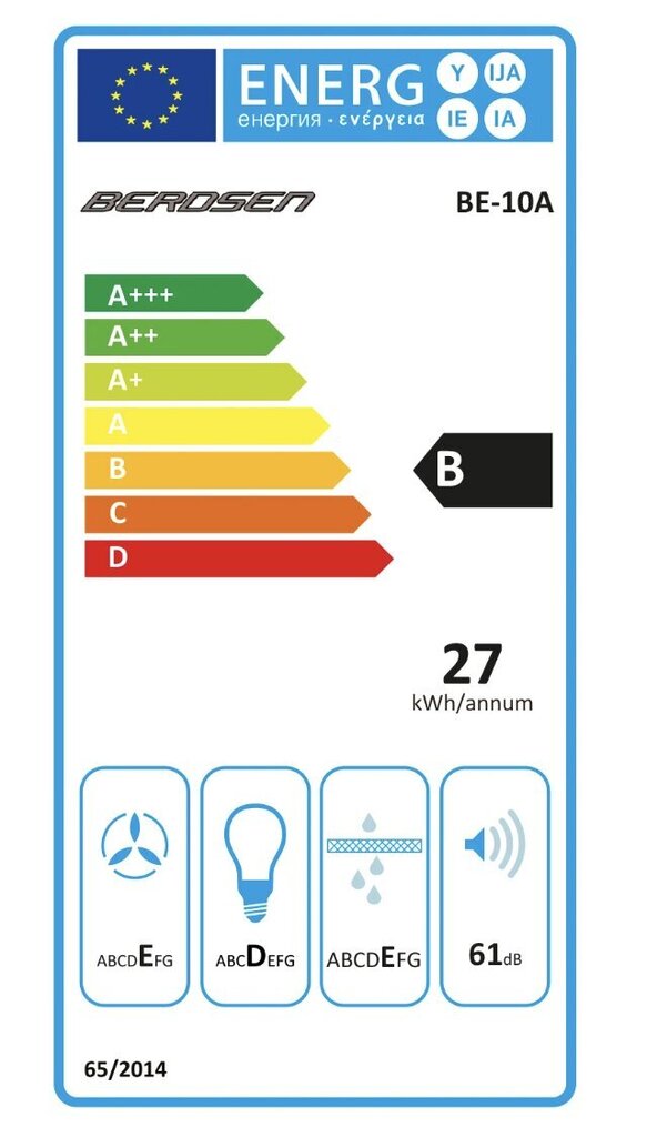 Berdsen BE-10-A cena un informācija | Tvaika nosūcēji | 220.lv